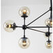 Canada 10 Light 39 inch Black Chandelier Ceiling Light, Geometric Sphere, Black Frame